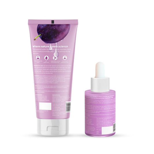 PLIX  Jamun Face Wash and Active Acne Serum Combo(100ML + 30ML)