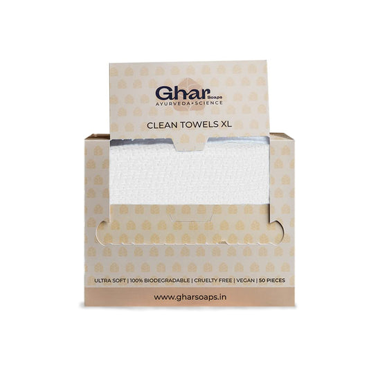 Ghar Soaps Face Hand Clean Towels -Gym & makeup remover -XL