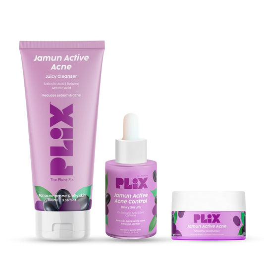 PLIX Jamun Cleanser and Serum Combo With Smoothie Moisturizer (100ml + 30ml + 50g)