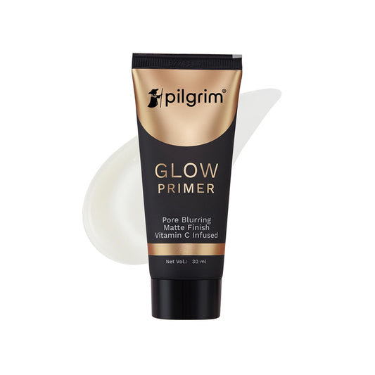 Pilgrim Glow Primer Lightweight Gel Based Velvety Matte Finish, Blurs Pores, Vit C+E Infused -30ml