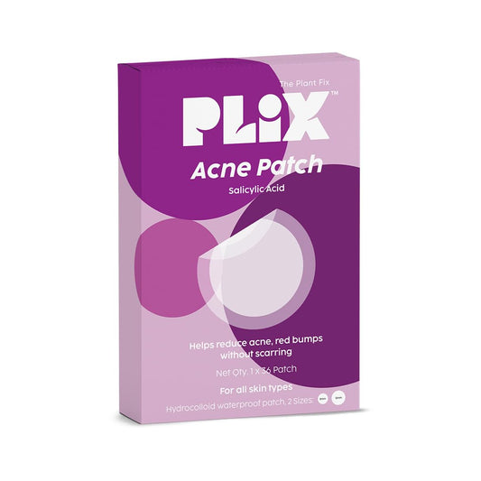 PLIX - THE PLANT FIX Acne Patch Transparent, Waterproof with 0.5% Salicylic Acid | Ultra-thin with 100% Hydrocolloid | For Pimple Skin | 2 Sizes |36 patches