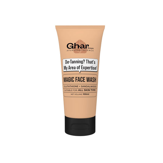 Ghar Soaps Magic De-Tan Face wash I With Sandalwood ,Saffron & Glutathione  -100ml