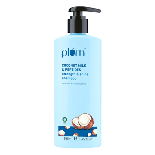 Plum Coconut Shampoo for Dull Hair with Coconut Milk and Peptides for Strong & Shiny Hair :- 250ml