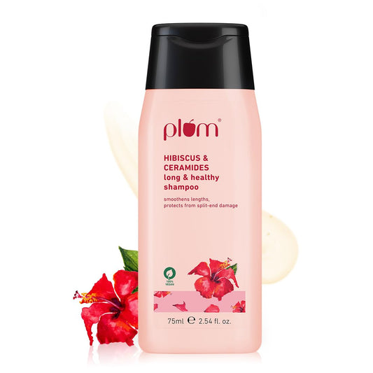 Plum Hibiscus & Ceramides Shampoo | For Silky, Smooth, Long Hair :- 75ml