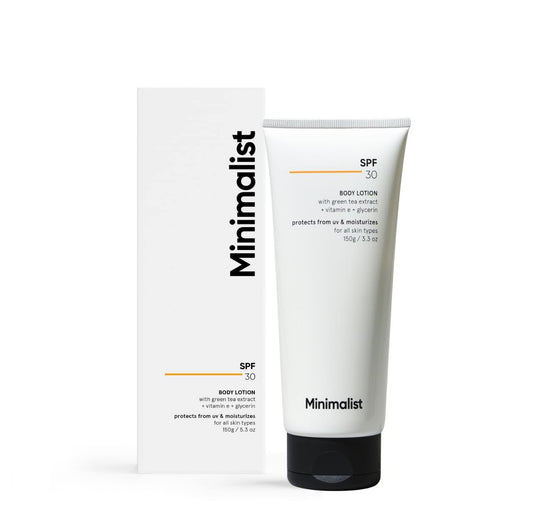 Minimalist SPF 30 Body Sunscreen, UVA & UVB Protection | Nourishing Lotion for All Skin Types | 150 g