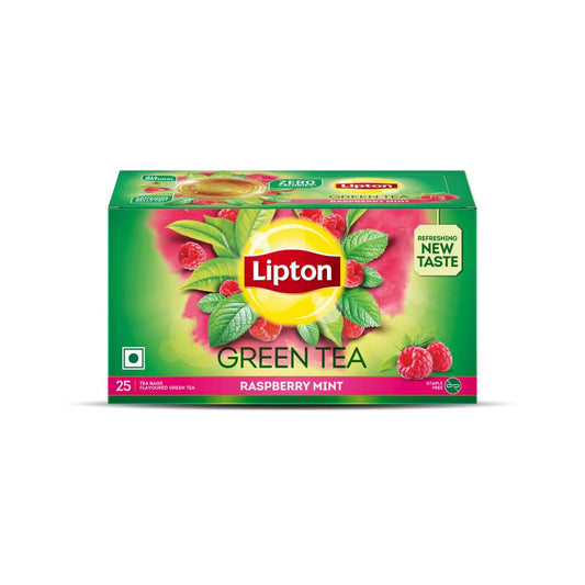 Lipton Raspberry Mint I - 25 Tea Bags I Tasty Green Tea I Reduce Belly Fat