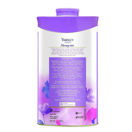 Yardley London Morning Dew Perfumed Talc for Women, 250g