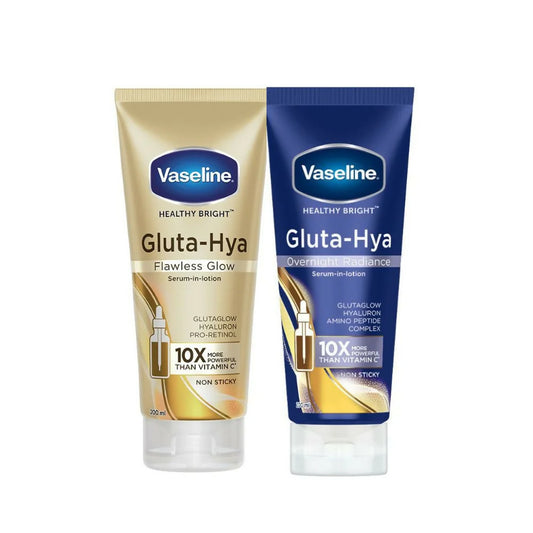 Vaseline Gluta-Hya Flawless Glow & Overnight Radiance Combo-200ml