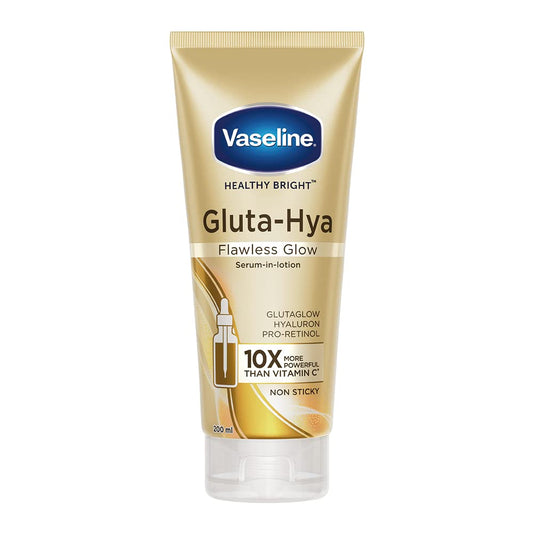 Vaseline Gluta-Hya Flawless Glow, 200ml + Vaseline Sun Protect & Cooling Body Serum Lotion, SPF 30, 180ml