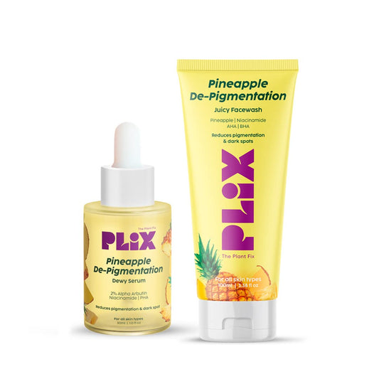 PLIX - THE PLANT FIX 5% Pineapple Foaming Face Wash -100ml And Serum-30ml  Combo