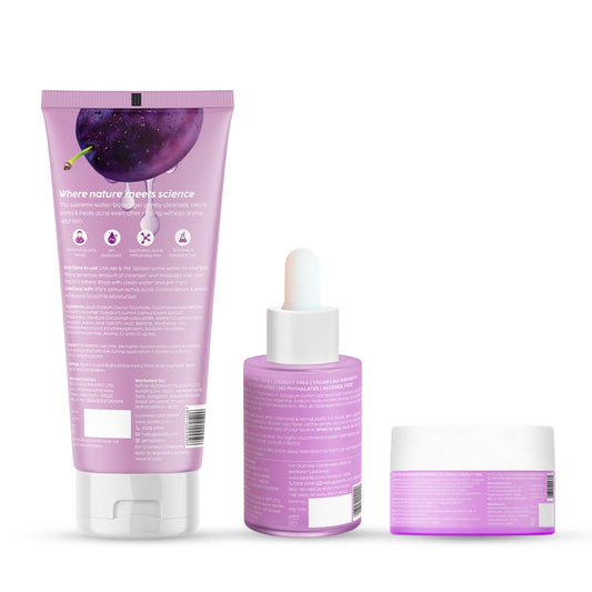 PLIX Jamun Cleanser and Serum Combo With Smoothie Moisturizer (100ml + 30ml + 50g)