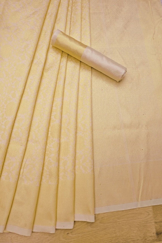 Gold Soft Lichi Silk Saree