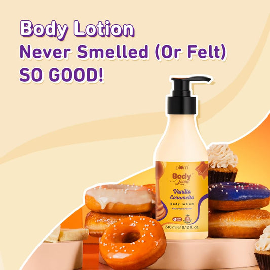 Plum BodyLovin' Vanilla Caramello Body Lotion  Cocoa Butter & Vitamin B5 For Deep Moisturization :- 240 ml