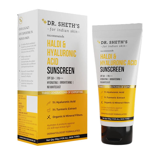 Dr. Sheth's Ceramide & Vitamin C Sunscreen SPF 50+ PA+++ UVA UVB Sun Protection, For All Skin Types -50 gm