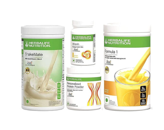 HERBALIFE  Formula 1 Mango Flavor, shakemate, protein powder-200G & Afresh Energy Drink Lemon