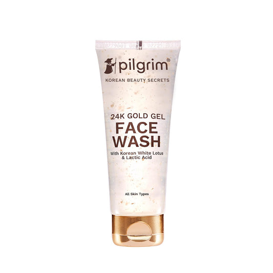 Pilgrim 24k Gold Gel Facewash with Korean White Lotus & Lactic Acid 80ml