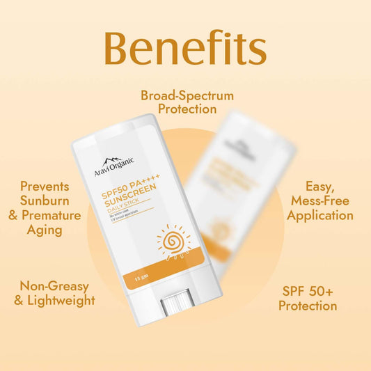 Aravi Organic SPF 50+ Daily Sunscreen Stick -13 gm