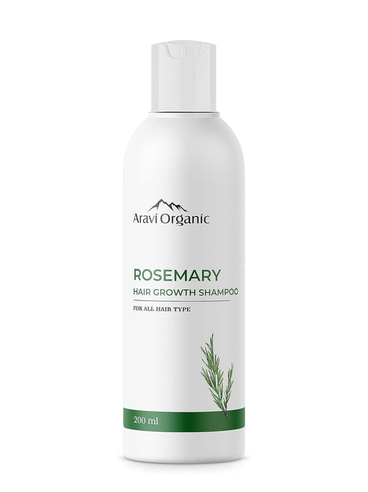 Aravi Organic Rosemary Hair Growth Shampoo -  For All Hair Types - For Men & Women - Sulfate & Paraben Free 200 ml