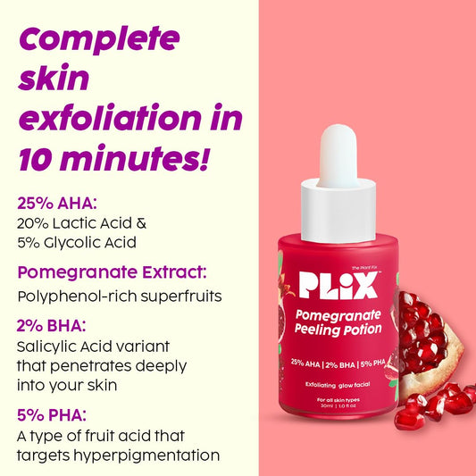 PLIX - THE PLANT FIX Pomegranate Peeling Potion and Vitamin C Effervescent Combo