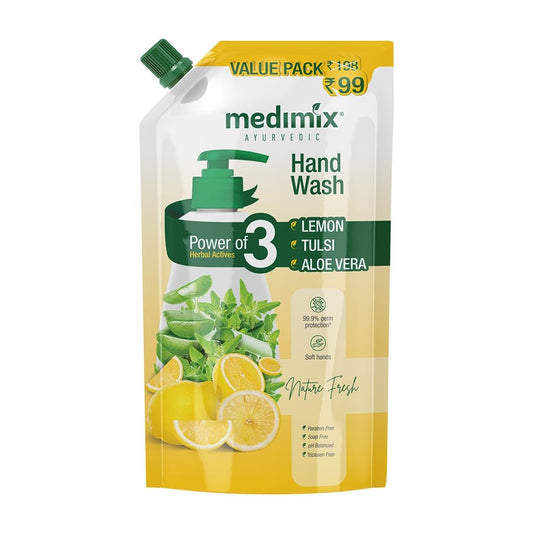 Medimix Ayurvedic Nature Fresh Hand Wash With Lemon, Tulsi & Aloe Vera 675ml