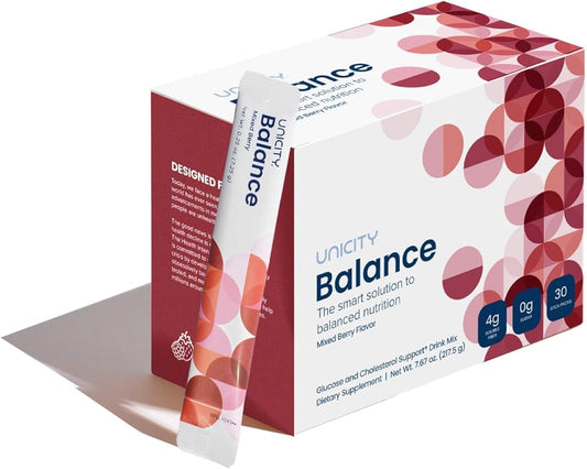 Unicity Balance Drink Mix – 30 Sachets Packs + Free Bottle | Mixed Berry & Orange