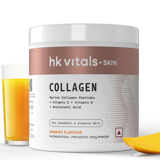 HealthKart Hk Vitals Marine Collagen Supplements Powder (Orange & Mango, 2 X 100 Gram) Combo Pack|