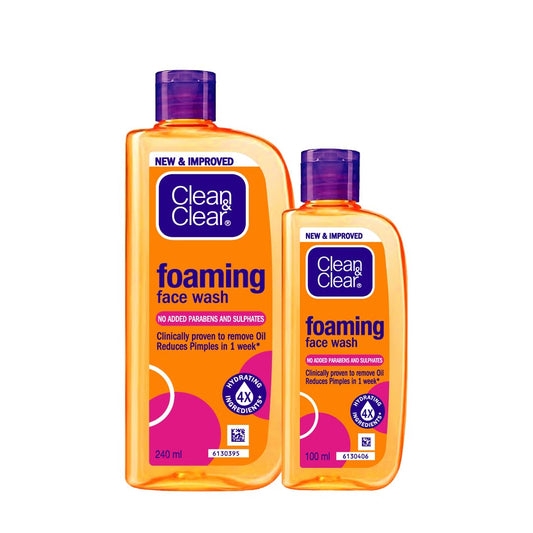 Clean & Clear Foaming face wash combo pack offer- Buy 240ml Get 100ml Free