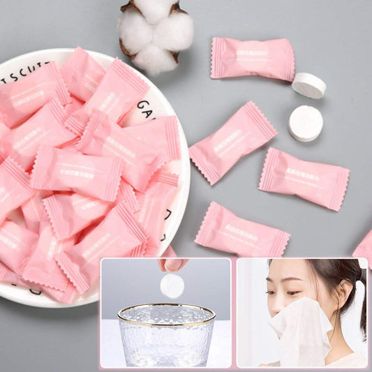 Crizer Compressed Facial Face Sheet tablets Outdoor Travel Portable Face Towel-(50Pcs)