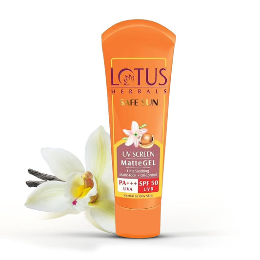 Lotus Herbals Safe Sun UV Screen Matte Gel, SPF 50 (100gm)