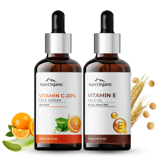 Aravi Organic Vitamin C Seum And Vitamin E Oil  -30 ml