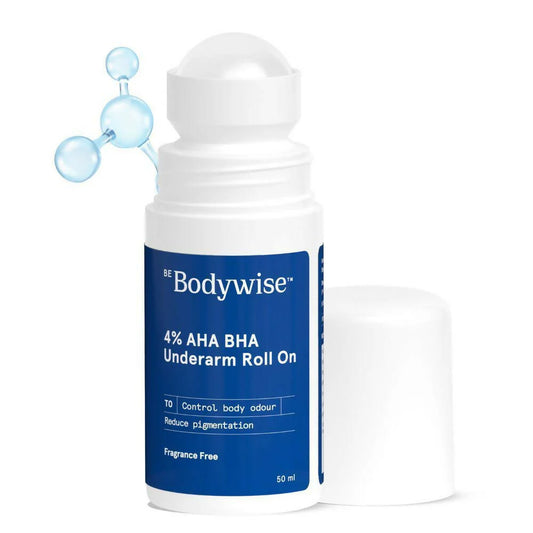 BeBodywise 4% AHA BHA Underarm Roll On - Fragrance Free -50 ml