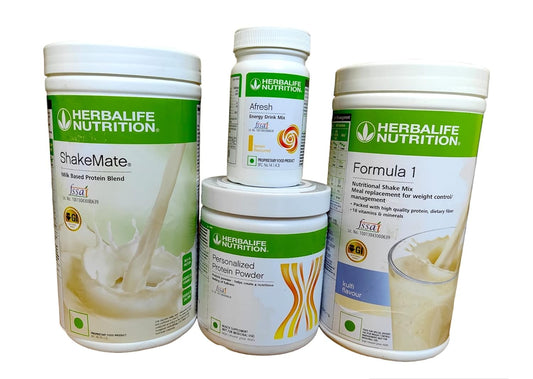 Herbalife Nutritonal Shake mix Kulfi 500gm Personalised protein powder 200gm afresh Lemon 50gm and Shakemate 500gm