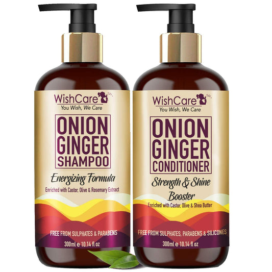 WishCare Red Onion Ginger Shampoo & Conditioner Kit (Shampoo and Conditioner combo)-300ml