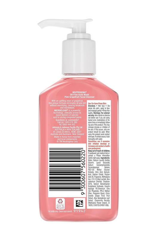 Neutrogena Oil Free Acne Wash | Pink Grapefruit - 175ml