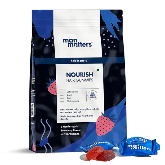 Man Matters Biotin Hair Gummies (90N) 100% Vegan & Gut Friendly