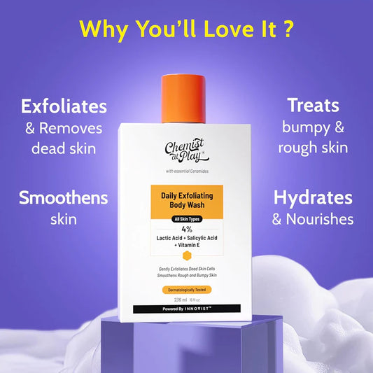 Chemist At Play Exfoliating Body Wash, 4% Salicylic Acid, Vitamin E and Lactic Acid