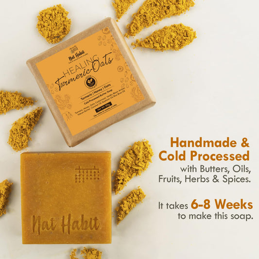 Nat Habit Cold Processed Healing Turmeric-Oats Soap