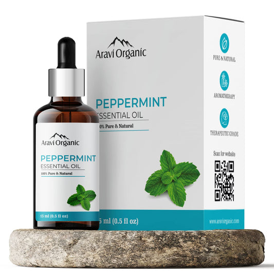 Aravi Organic Peppermint Essential Oil -  15 ml