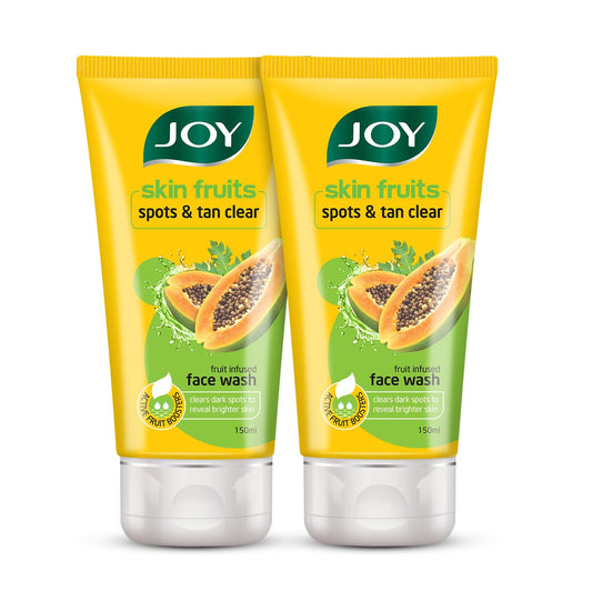 Joy Tan Removal Papaya Face Wash (2X150ml) pack of 2 Removes Dark Spots & Tan For Clean & Glowing Skin | Suitable for All Skin Types