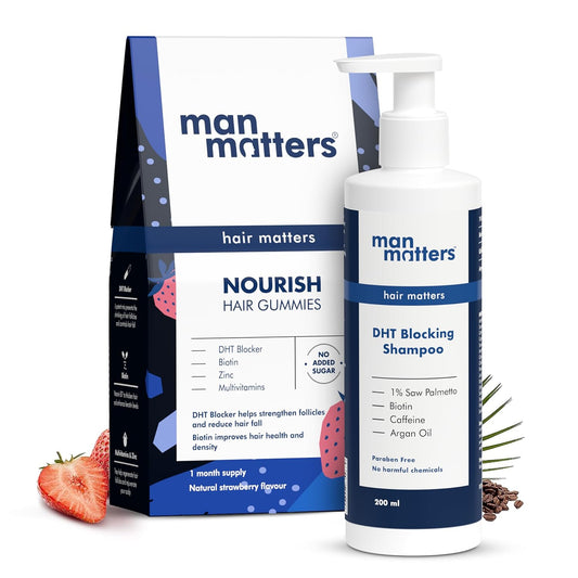 Man Matters Biotin Hair Gummies 30N & Anti Hair Fall Shampoo 200ml