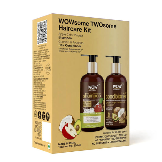 Wow Skin Science Apple Cider Vinegar Shampoo and Hair Conditioner Combo -300 ml + 300 ml