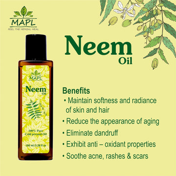 Mapl Neem Oil for Hair & Skin Care - 100 ml