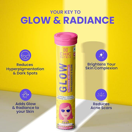 Chicnutrix Glow - Skin Radiance & Glow - Strawberry Lemon -20 tabs