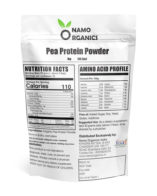 Namo Organics Pea Protein Powder - 1kg