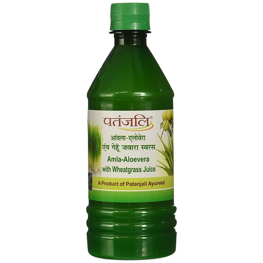 Patanjali Amla Aloevera with Wheat Grass Juice -500 ml - Pack of 1