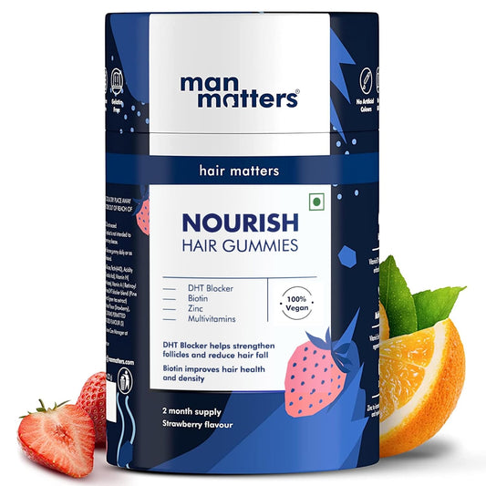 Man Matters Biotin Gummies  Strawberry Flavou- 60 Days Pack