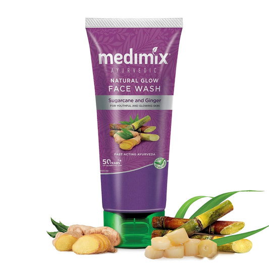 Medimix Ayurvedic Natural Glow Face Wash  |With Sugarcane and Ginger | 100 ml