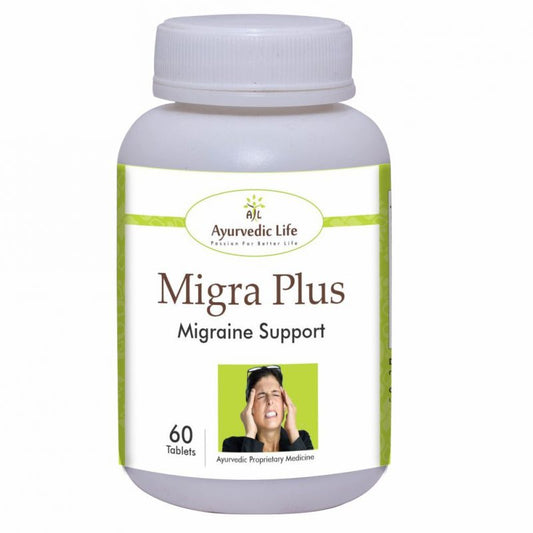 Ayurvedic Life Migraine supplement – Migra plus – 60 tablet Pack of 2