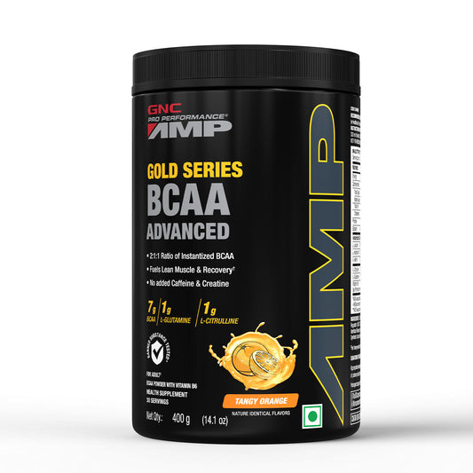 GNC AMP Gold Series BCAA Advanced Fuels Lean Muscle Strength & Recovery - 400 gms