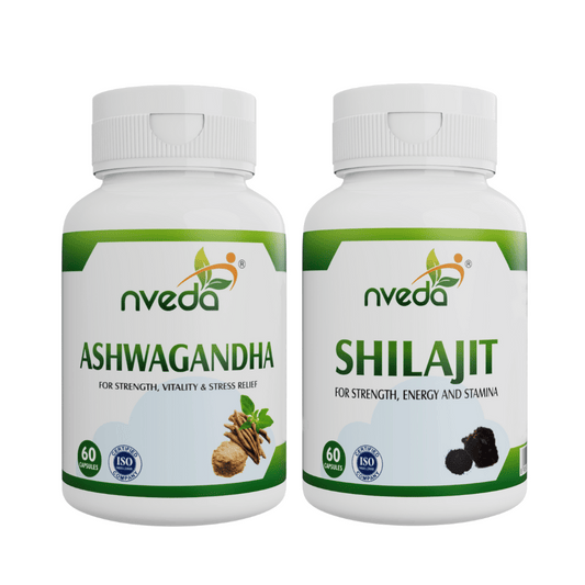 Nveda Combo Pack of Ashwagandha and Shilajit